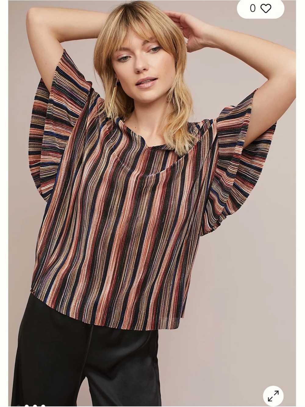 Anthropologie Vanessa Virgina Bienville Ruffle Sleeve Top